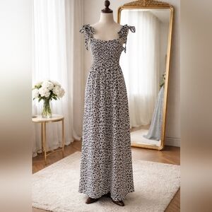 Diane Von Fristenburg Summer Printed Maxi Dress Adjustable Straps Size Small